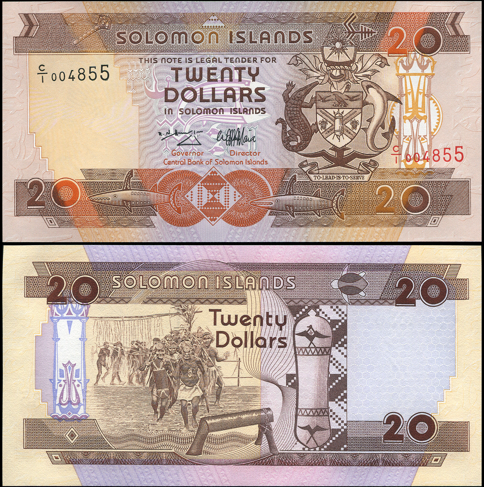 Solomon Islands. Banknote 20 dollars. ND (1997). Unc. Paper. Кат# P.21a