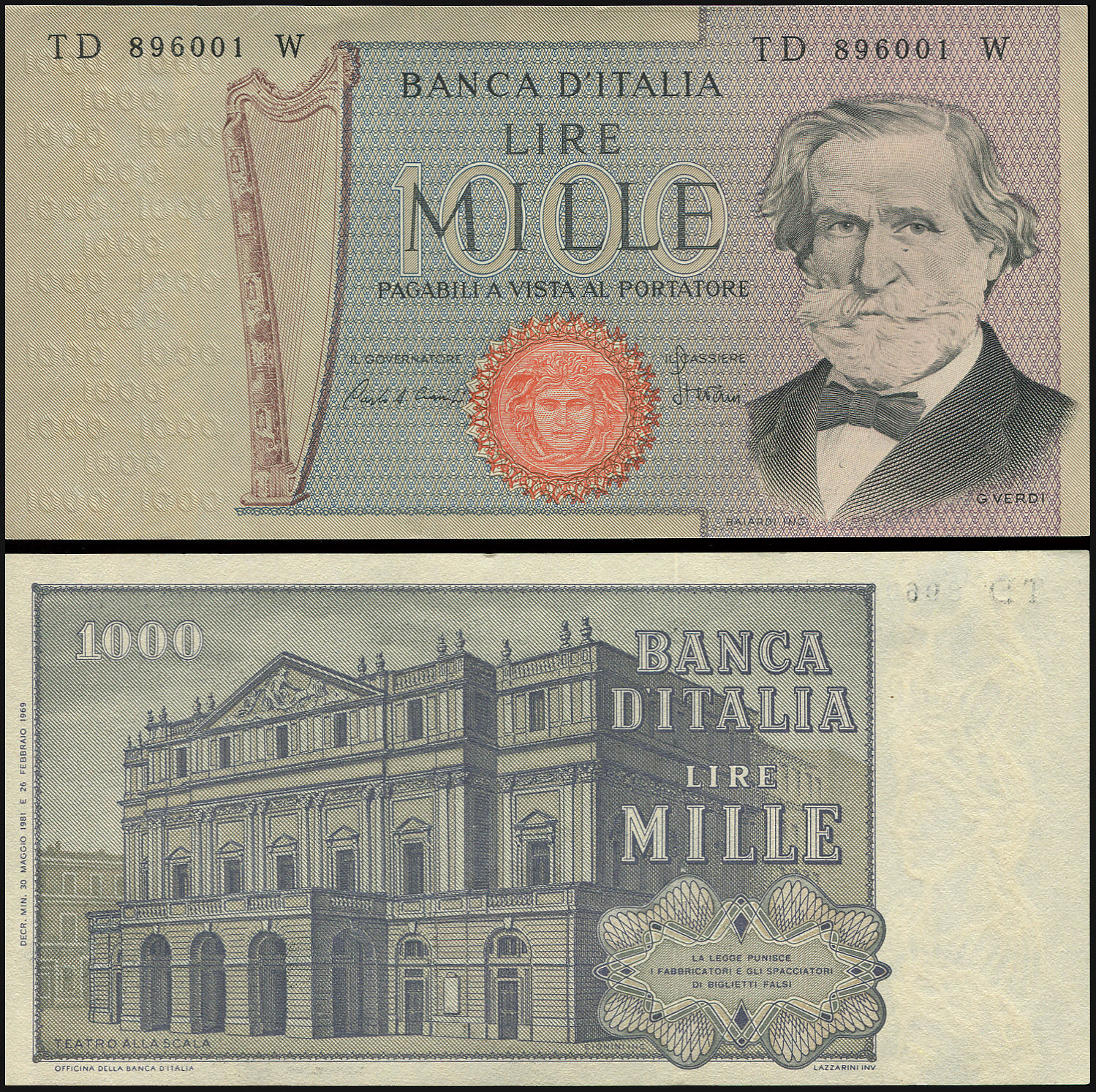 Italy. Banknote 1000 lire. 1981. Unc. Paper. Кат# P.101i