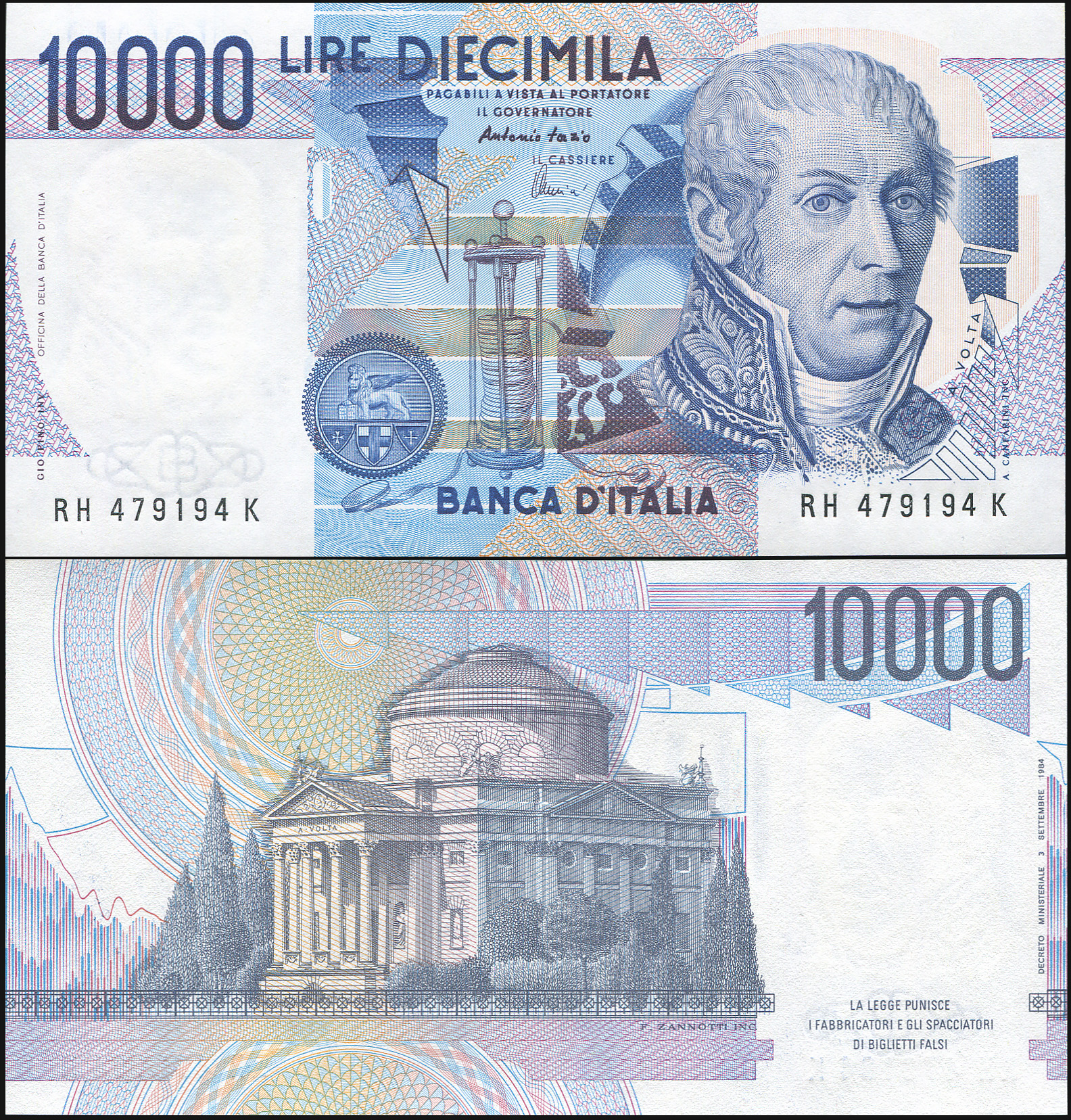 Italy. Banknote 10000 lire. 1984 (1995). Unc. Paper. Кат# P.112d