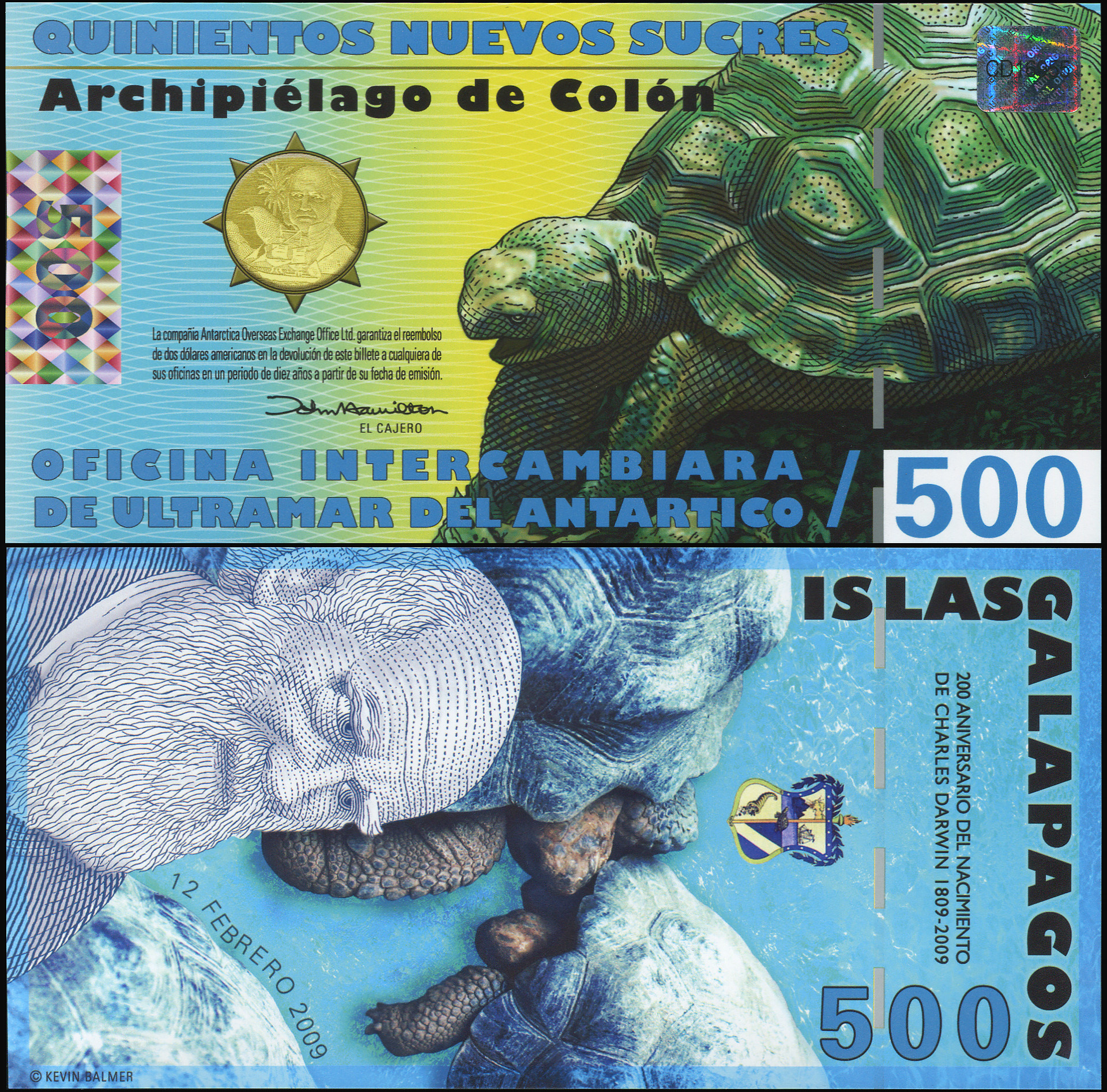 Galápagos Islands. Banknote 500 nuevos sucres. 2009. Unc. Polymer. Кат# P.NL