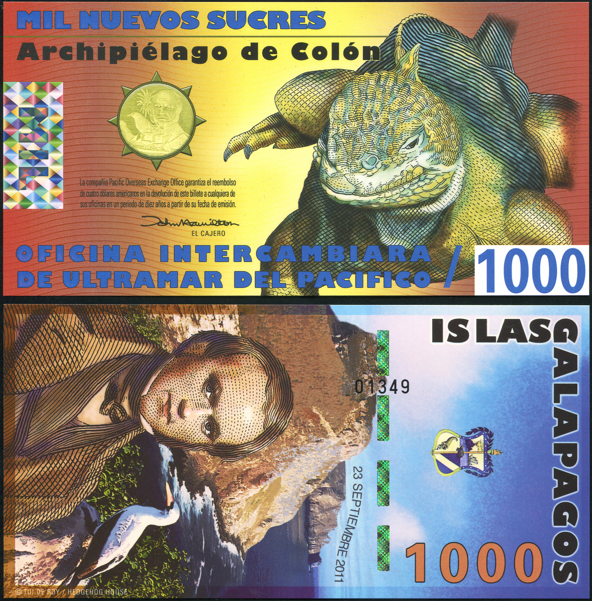 Galápagos Islands. Banknote 1000 nuevos sucres. 2011. Unc. Polymer. Кат# P.NL