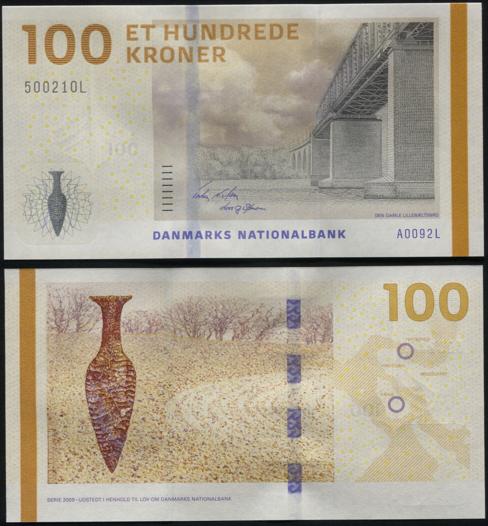 Denmark. Banknote 100 kroner. (20)09 (2010). Unc. Paper. Кат# P.66a Sign2