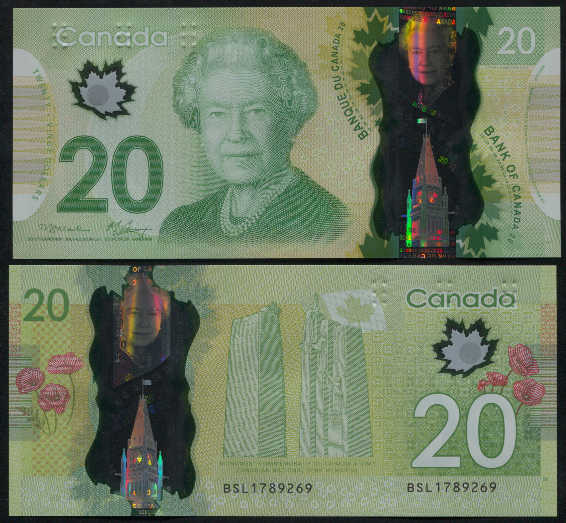 Canada. Banknote 20 dollars. 2012. Unc. Polymer. Кат# P.108a