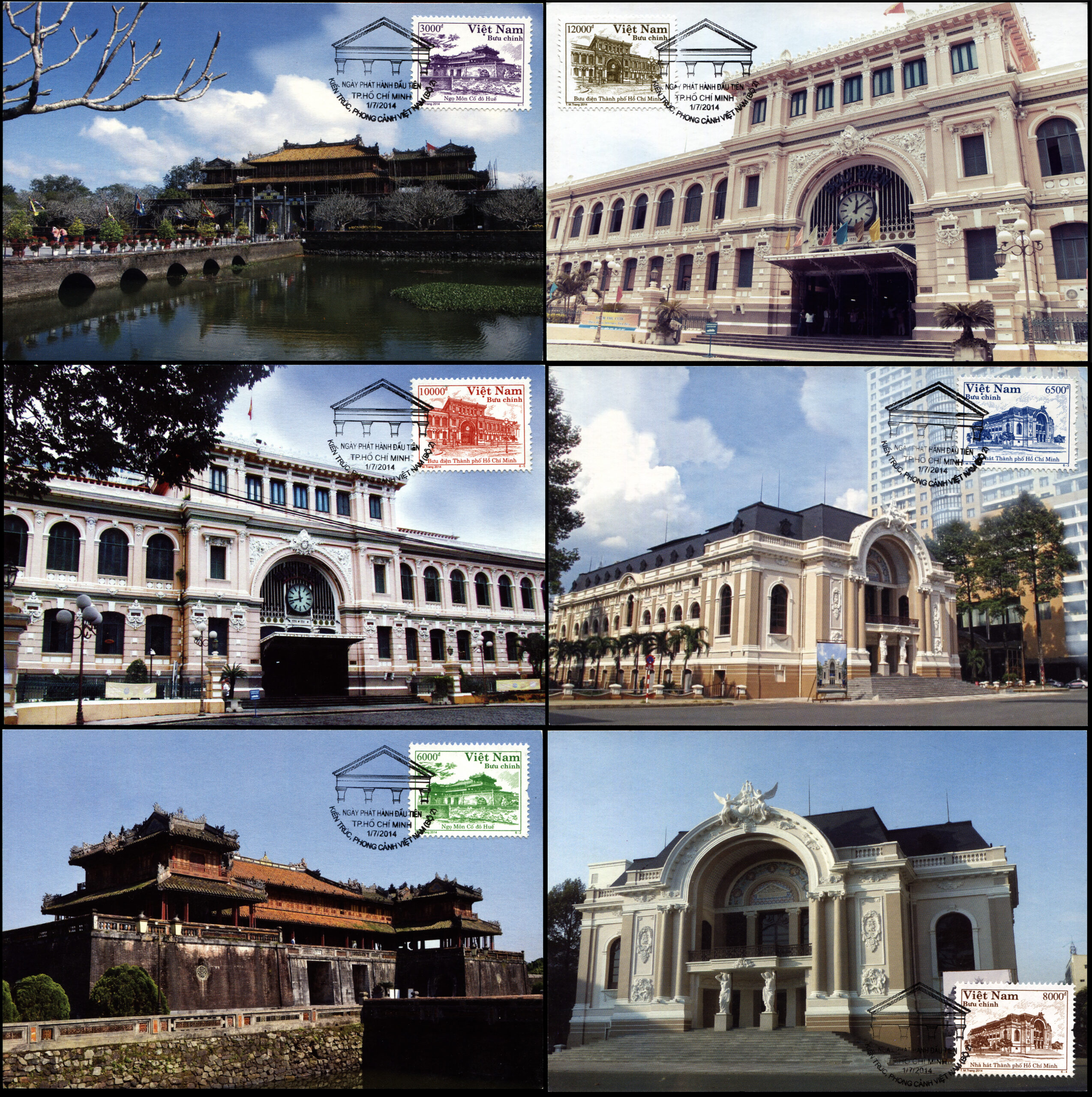 Vietnam. 2014. Architecture (Maxi Cards Set, Mint)