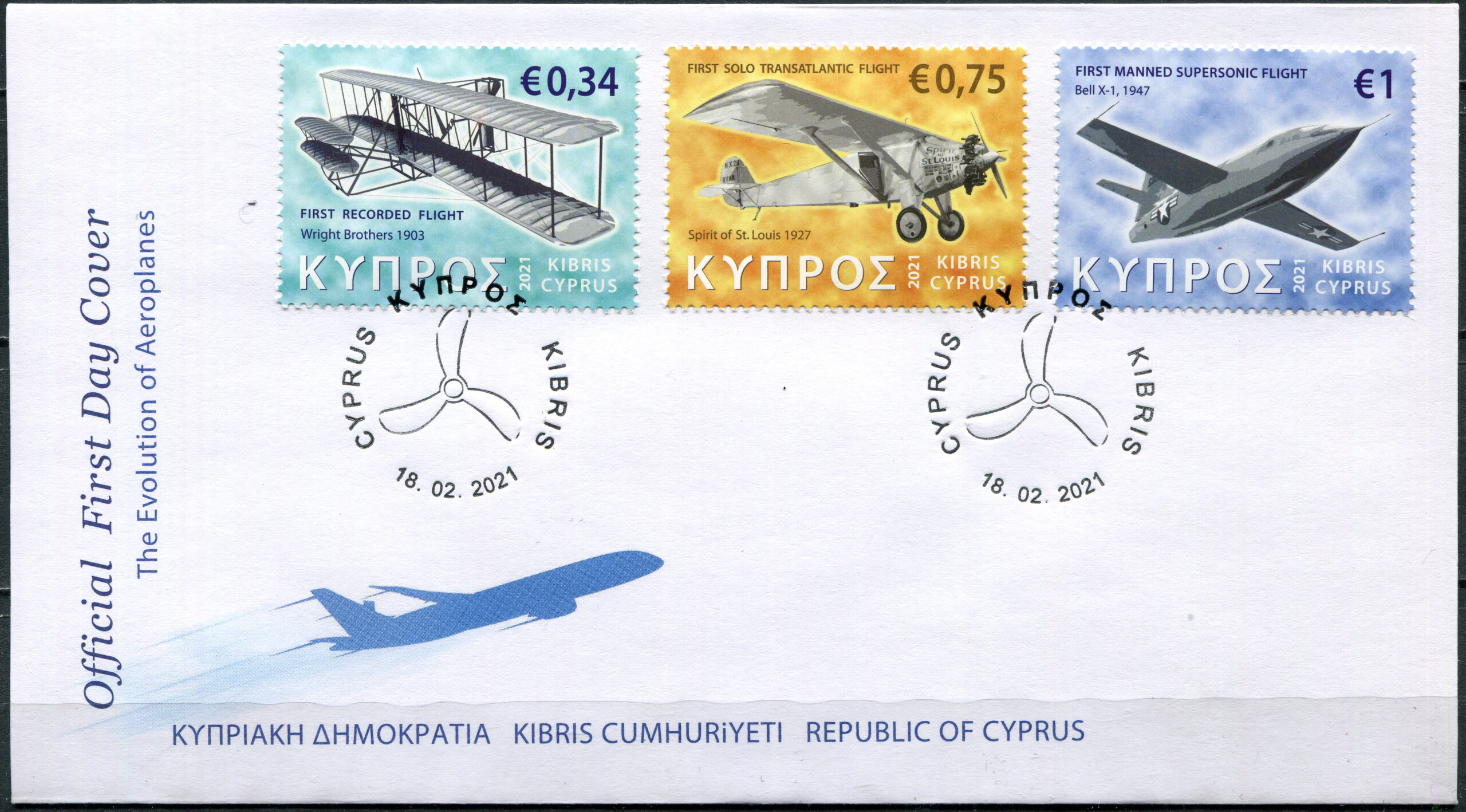 Cyprus. 2021. Aviation History (Mint) First Day Cover