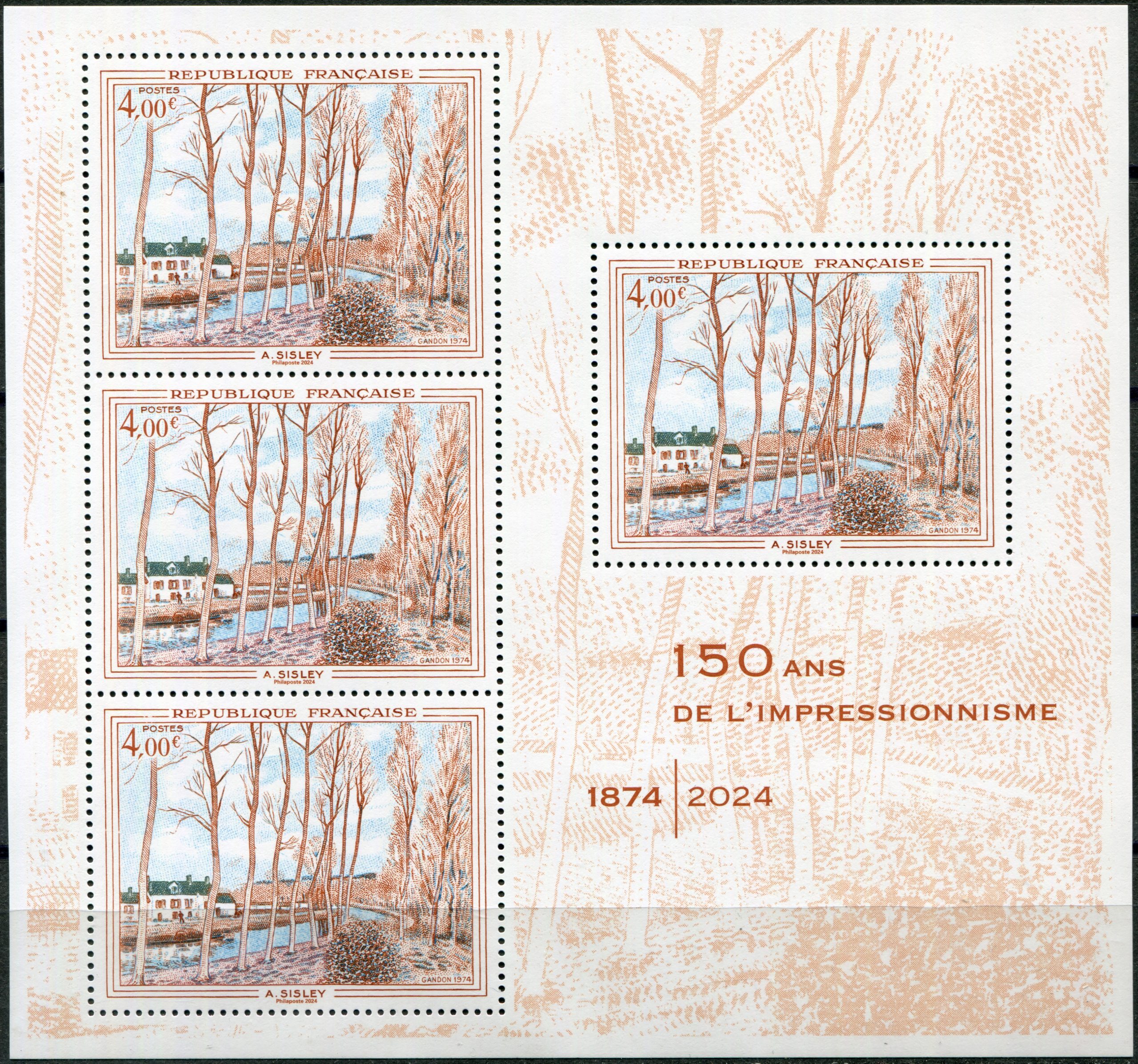 France. 2024. 150th Anniversary of Impressionist Art (MNH **) Souvenir Sheet