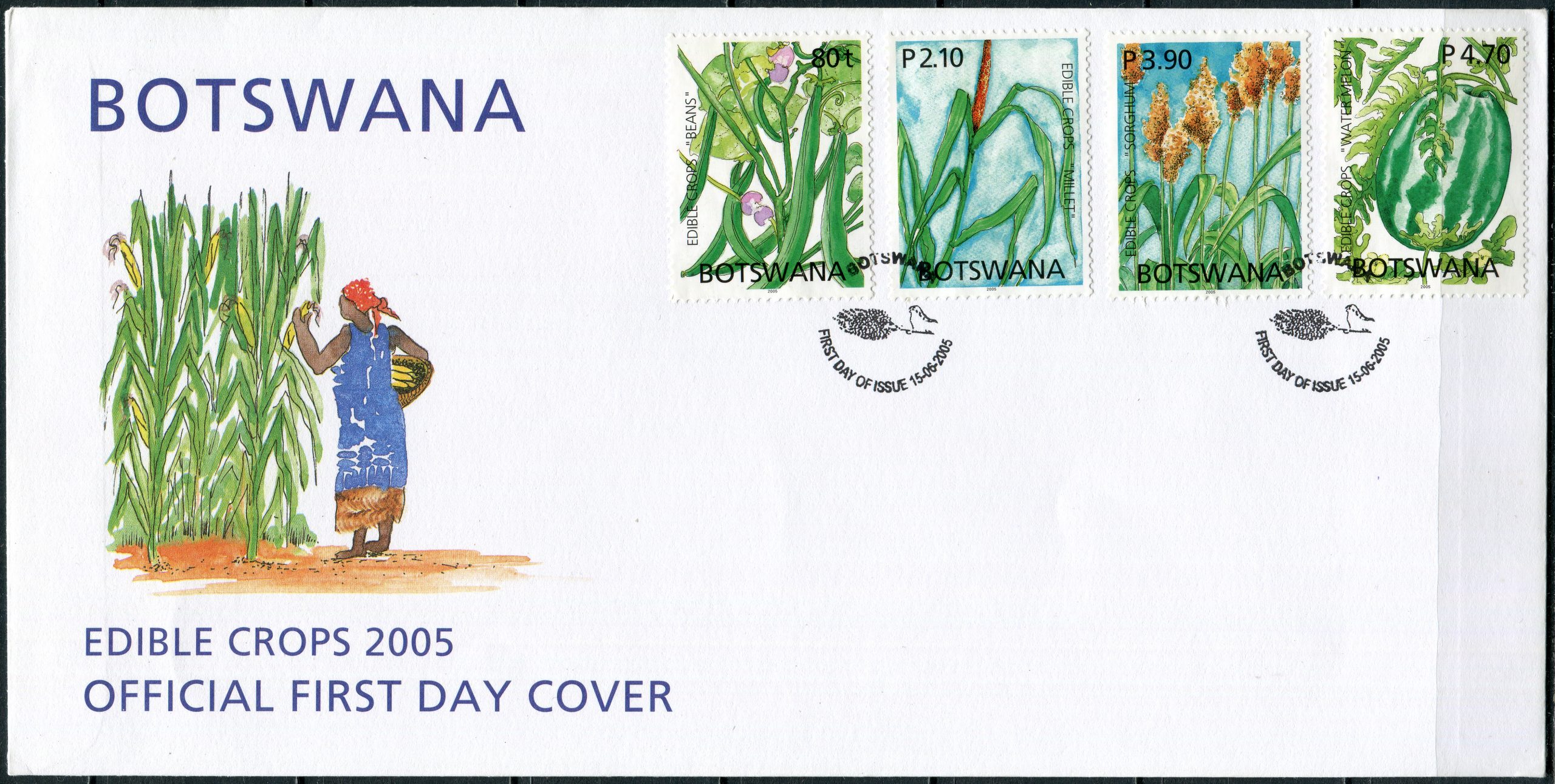 Botswana. 2005. Edible Crops (Mint) First Day Cover