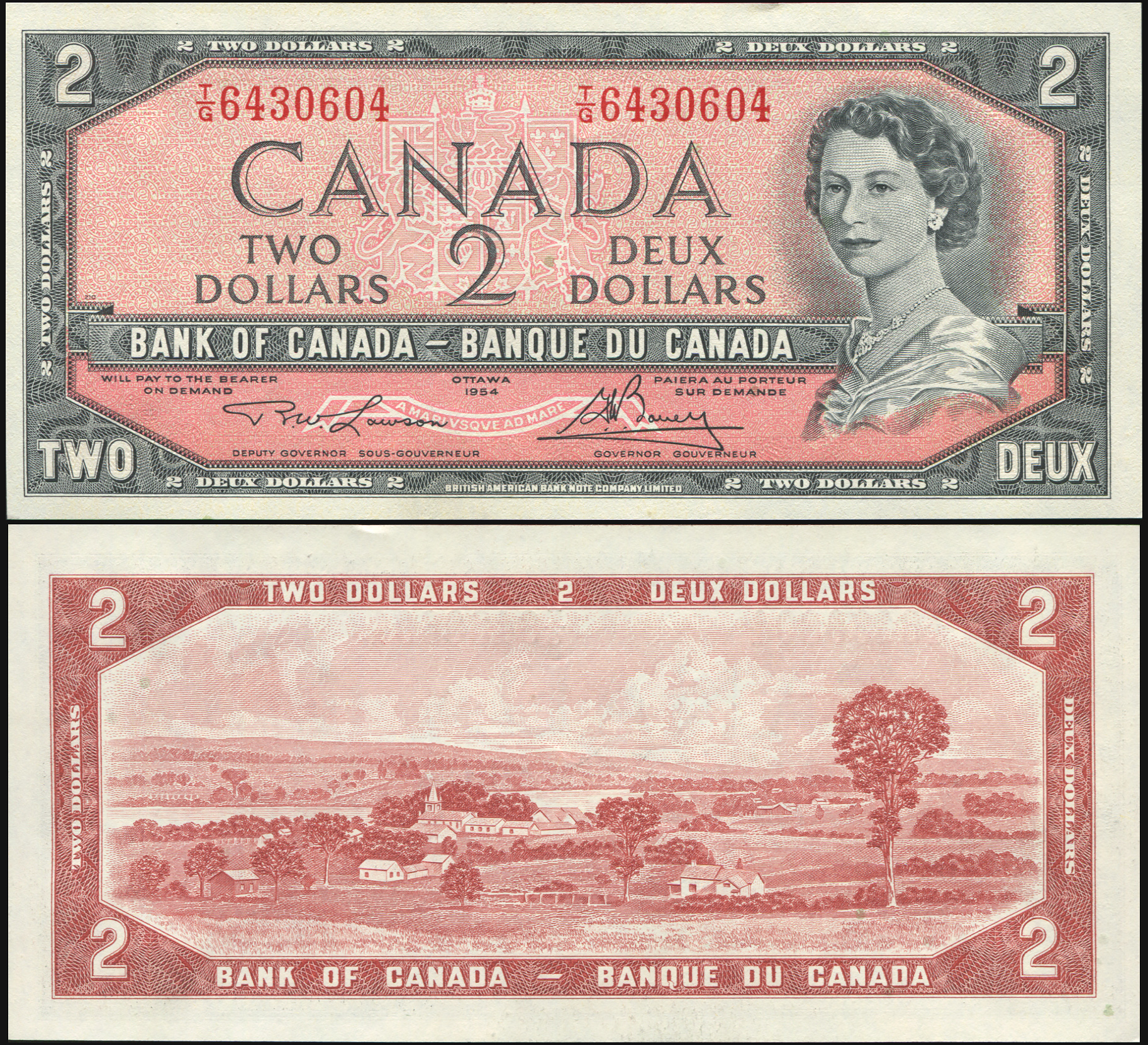 Канада Банкнота 2 доллара. 1954 (1973). Unc Бумага Кат# P.76d
