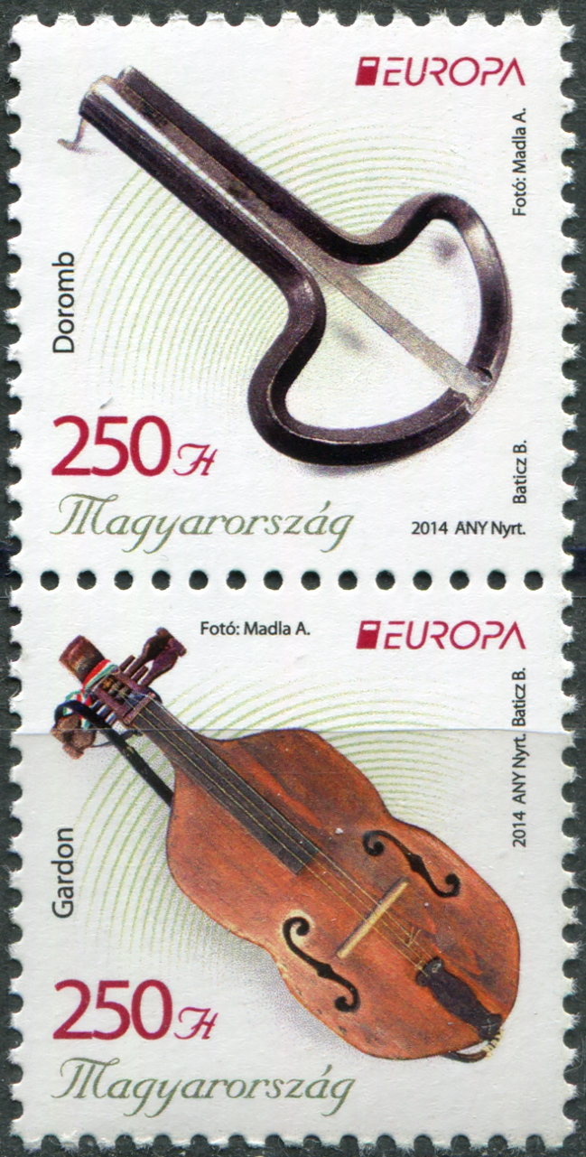 Венгрия 2014. Национальные музыкальные инструменты (I). MNH OG Квартблок