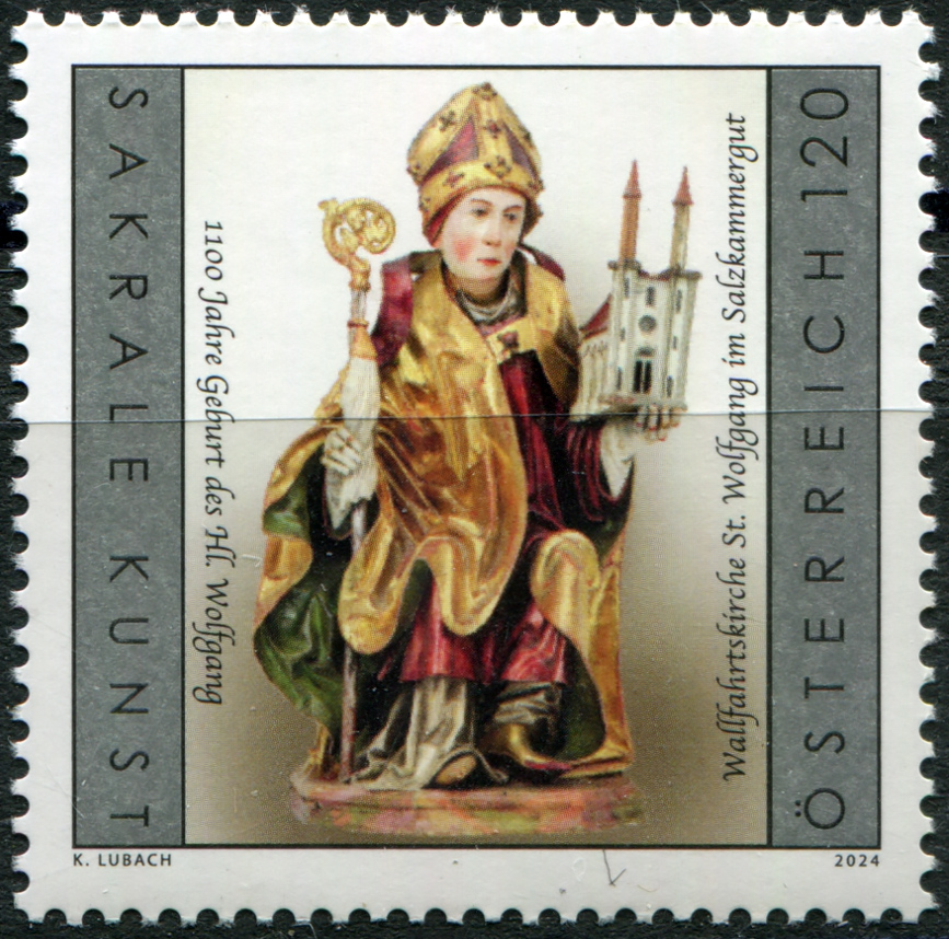 Австрия 2024. 100-летие со дня рождения святого Вольфганга, 934-994. MNH OG Почтовая марка