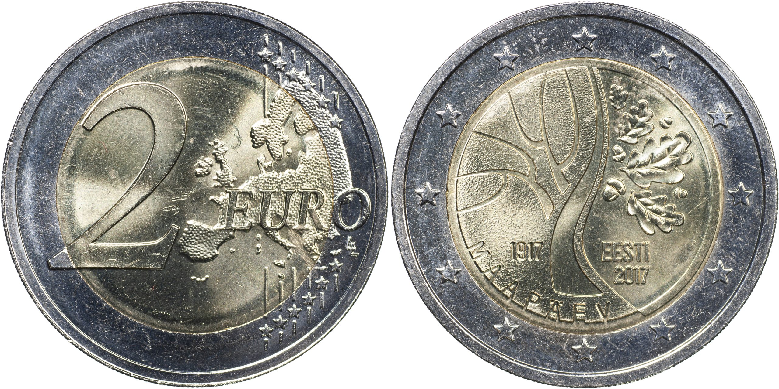Эстония Монета 2 евро. 2017 (Unc. Биметалл) Дорога Эстонии к независимости