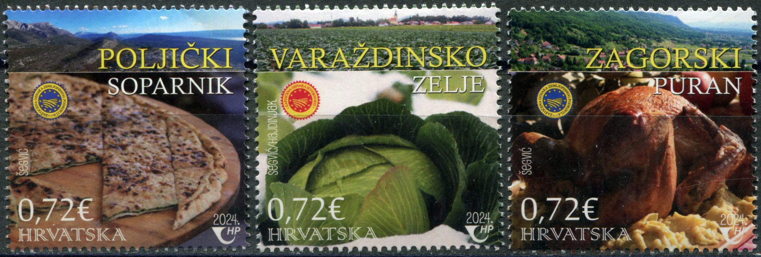 Хорватия 2024. Хорватские продукты питания. MNH OG Набор из 3 марок