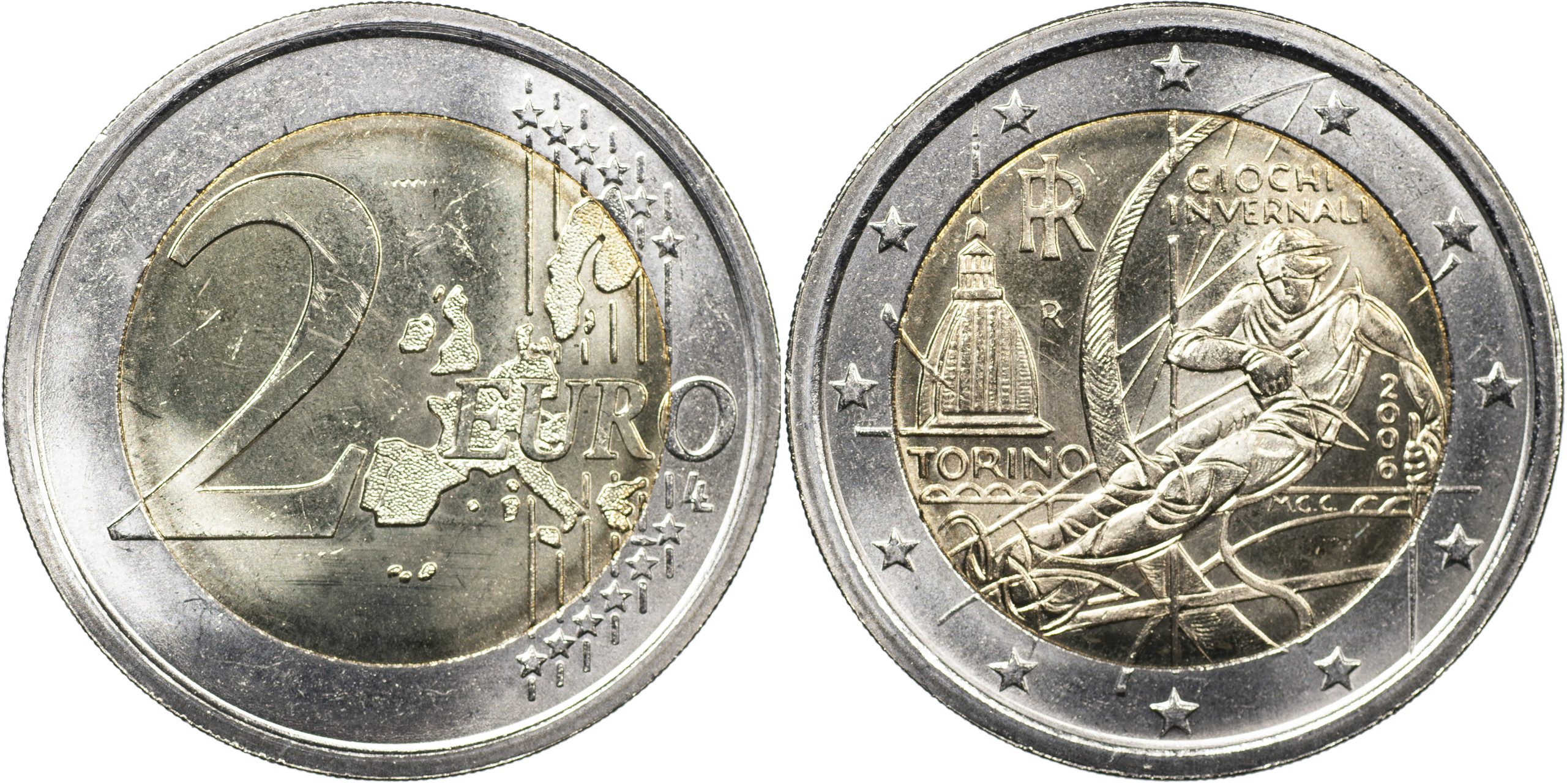 Италия Монета 2 евро. 2006 (Unc. Биметалл) Олимпиада в Турине