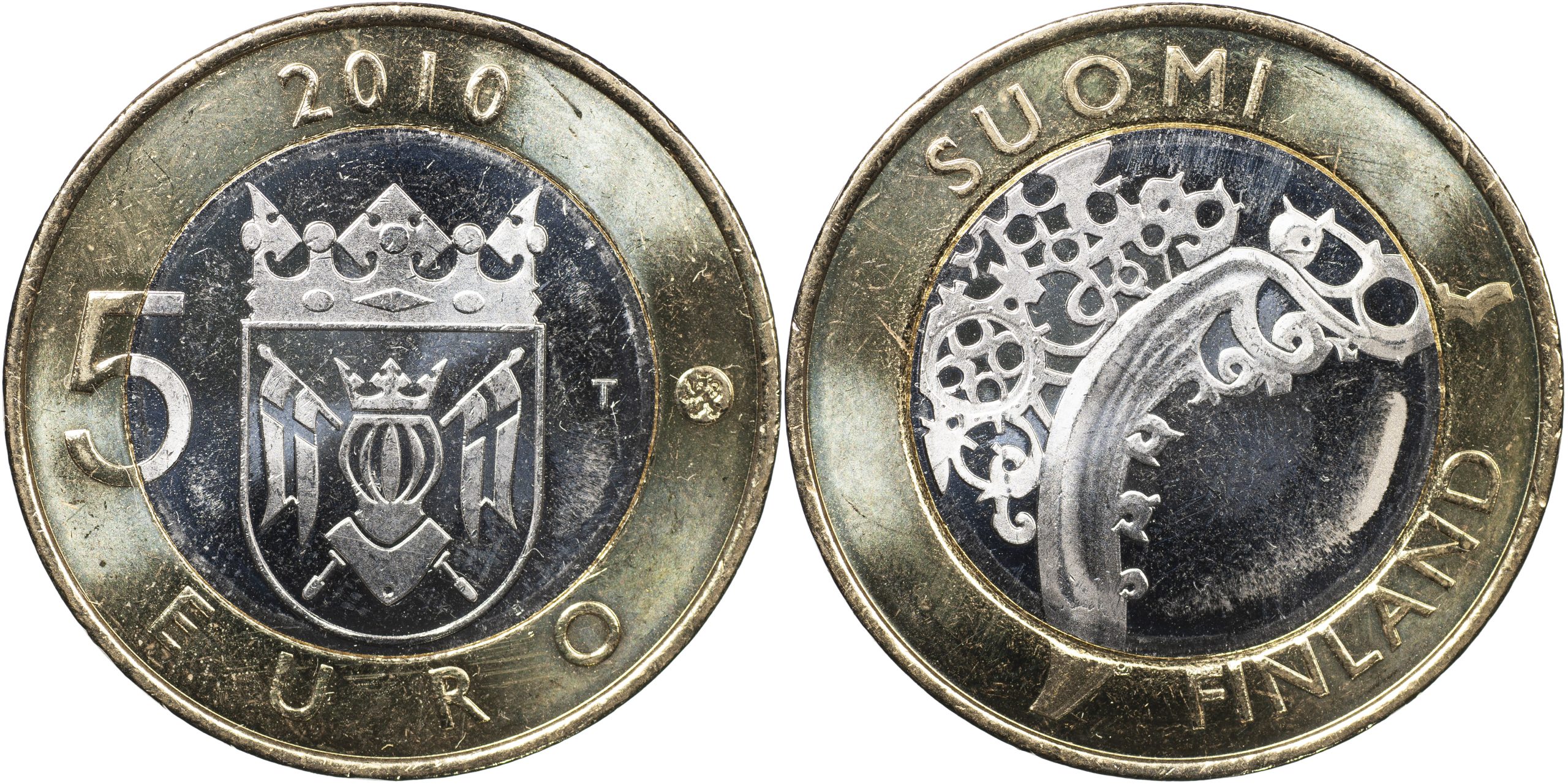 Финляндия Монета 5 евро. 2010 (Unc. Биметалл) Провинция Варсинайс-Суоми