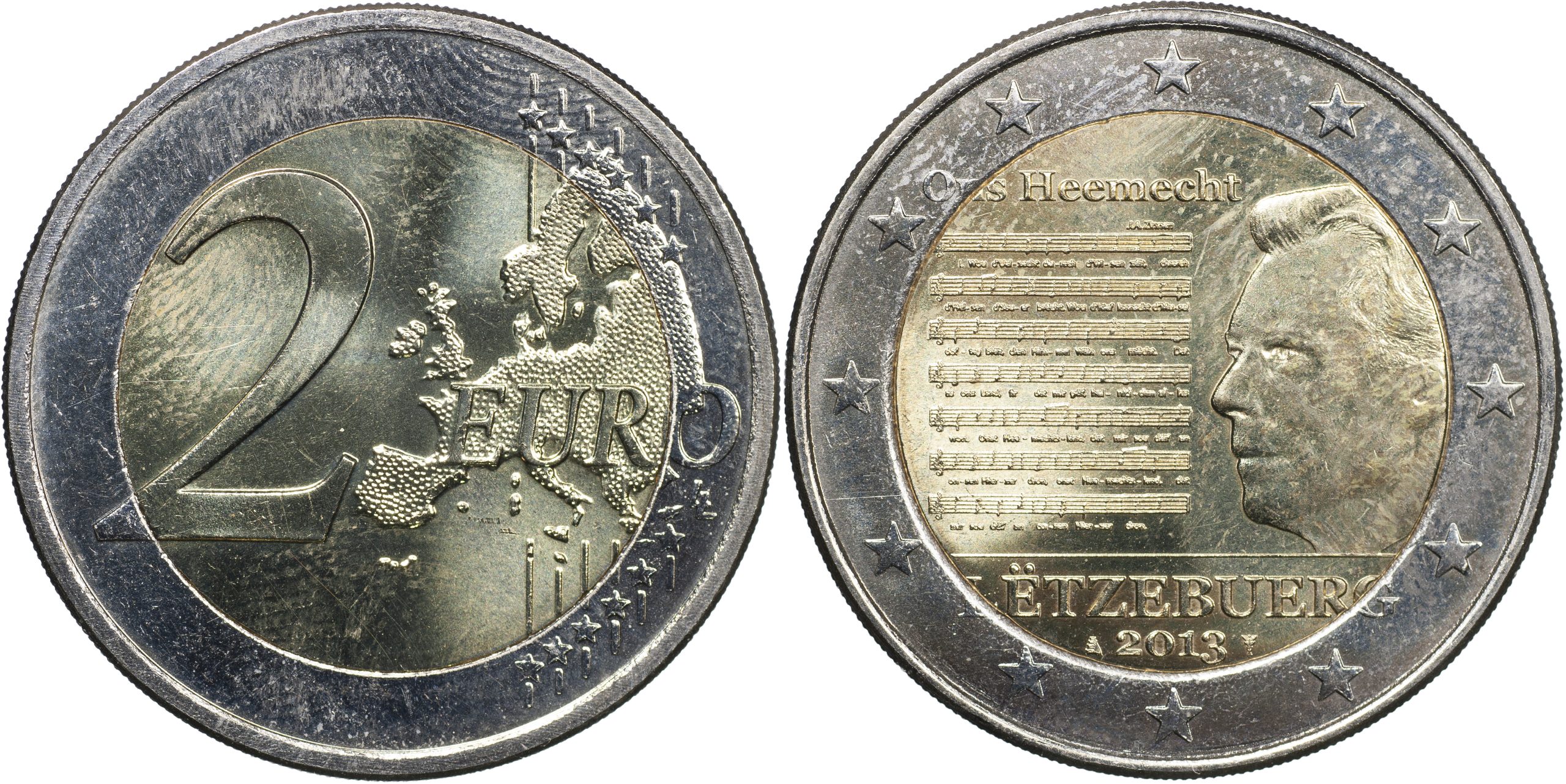 Люксембург Монета 2 евро. 2013 (Unc. Биметалл) Национальный гимн