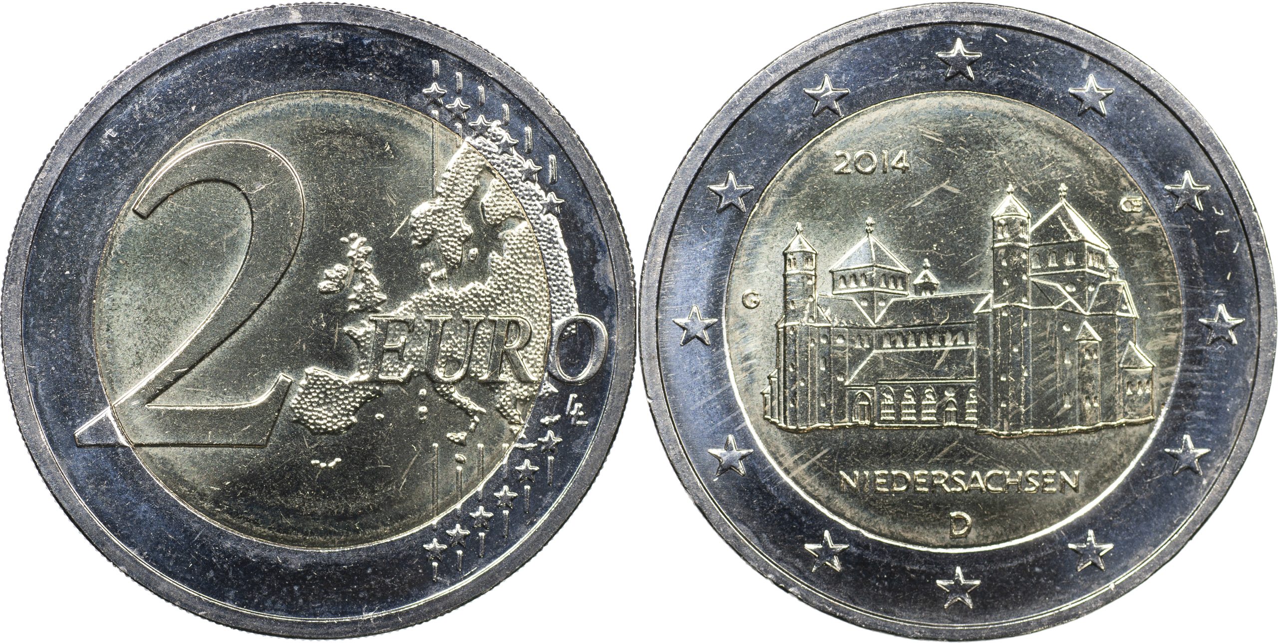 Германия Монета 2 евро. 2014.G (Unc. Биметалл) Федеральные земли. Нижняя Саксония