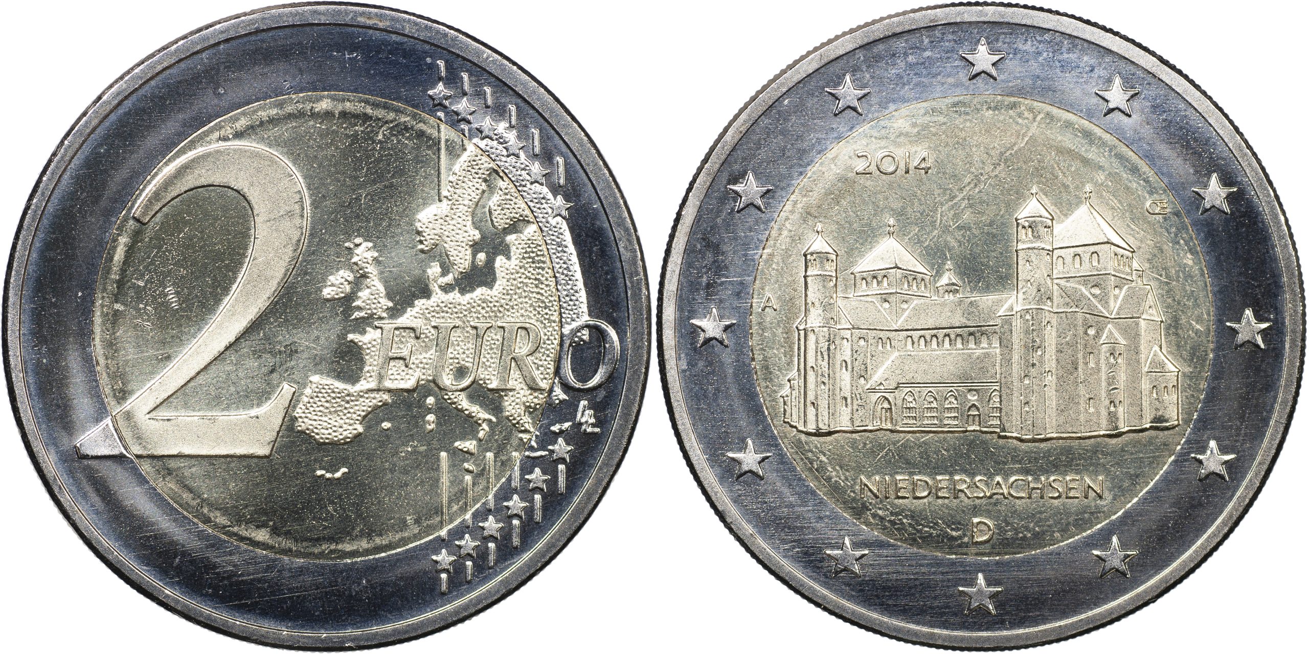 Германия Монета 2 евро. 2014.A (Unc. Биметалл) Федеральные земли. Нижняя Саксония