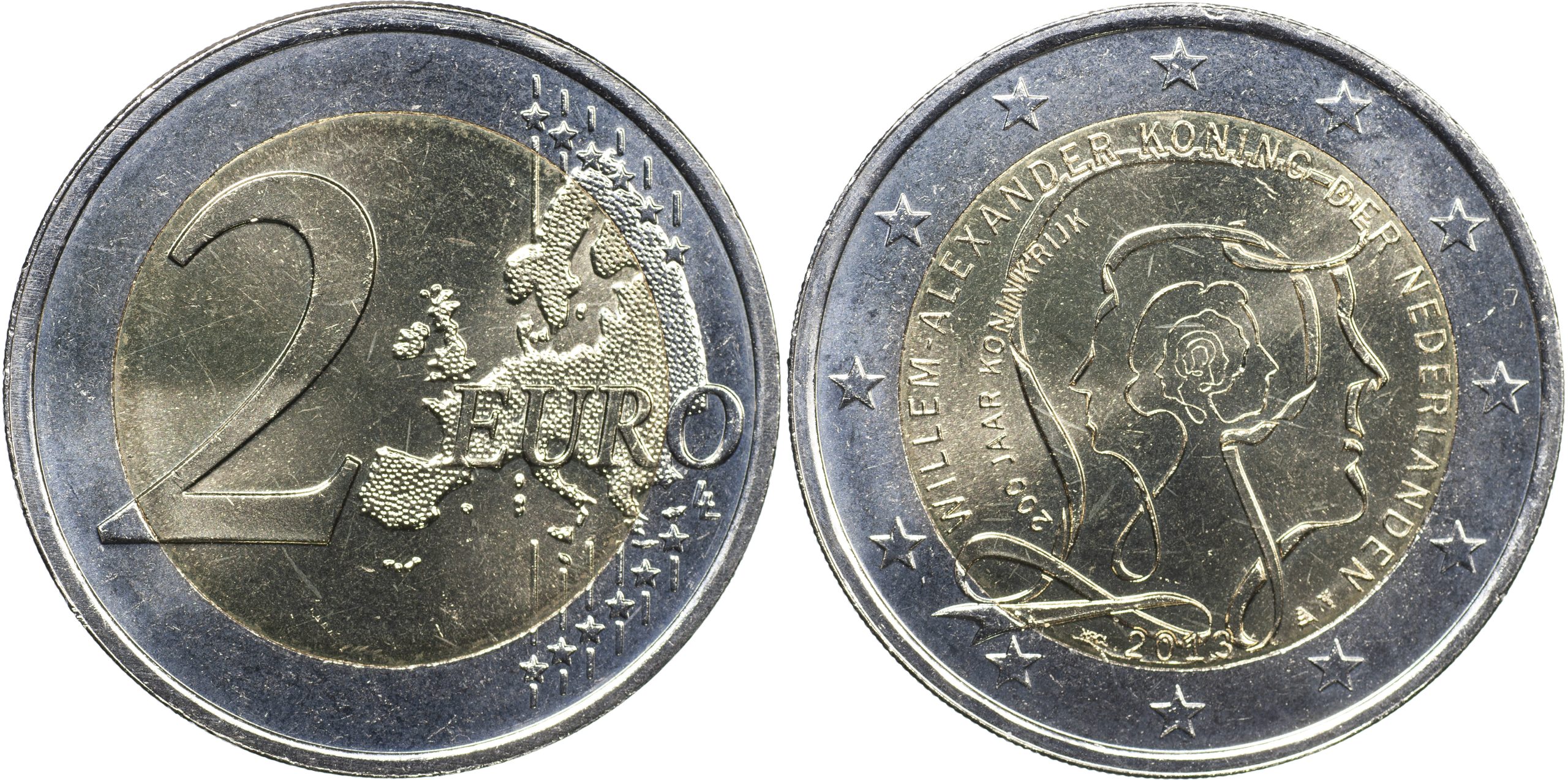 Нидерланды Монета 2 евро. 2013 (Unc. Биметалл) 200 лет Королевству Нидерландов