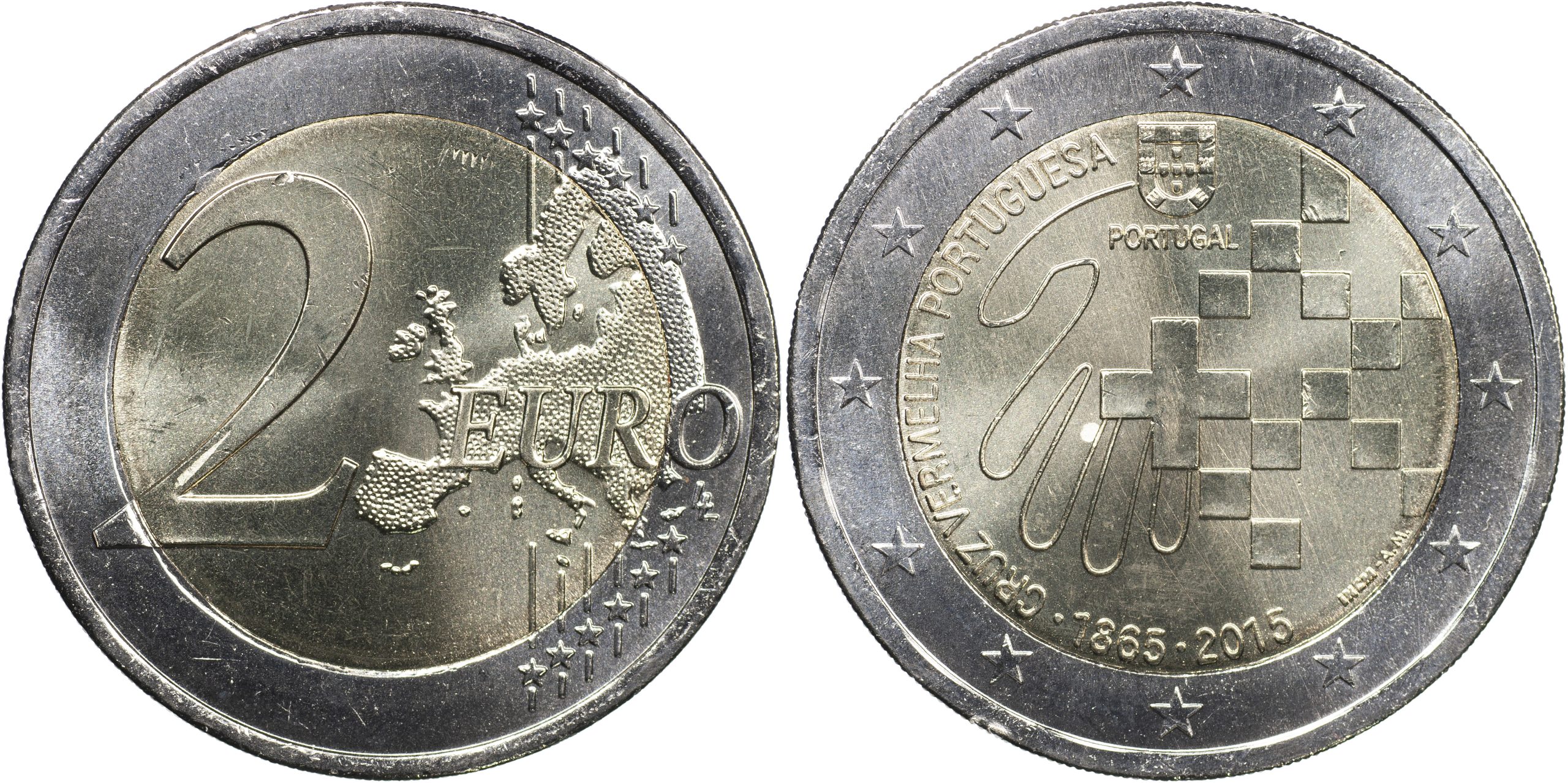 Португалия Монета 2 евро. 2015 (Unc. Биметалл) 150-летие Красному Кресту Португалии