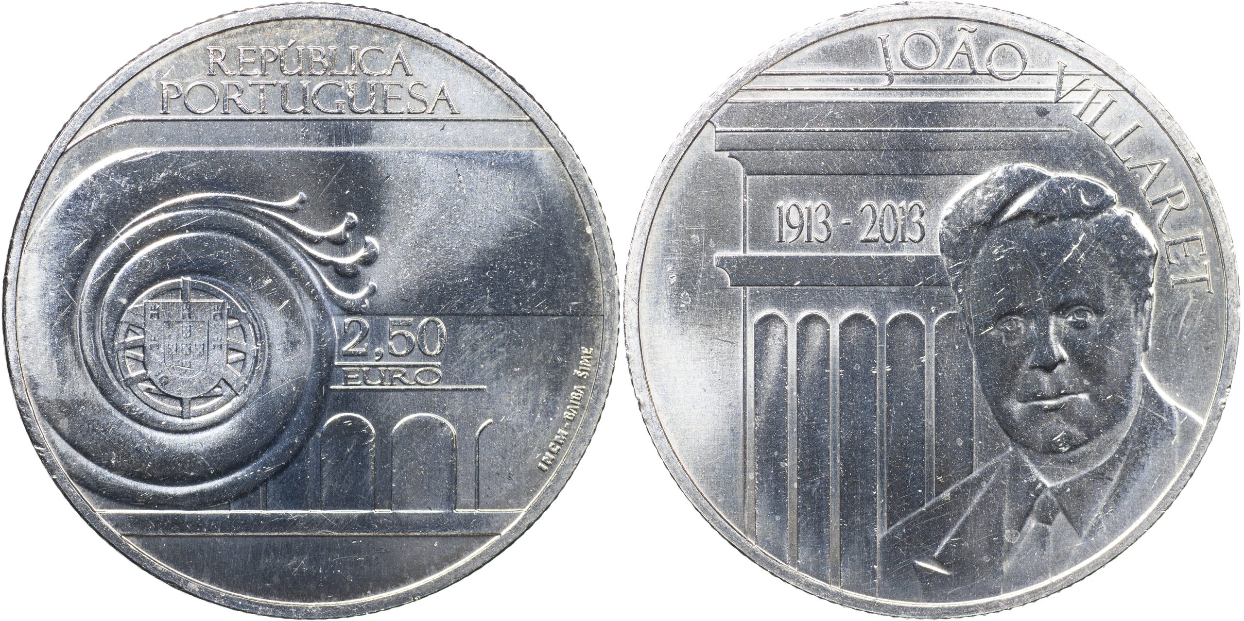 Португалия Монета 2.5 евро. 2013 (Unc) 100 лет со дня рождения Жуана Вилларета