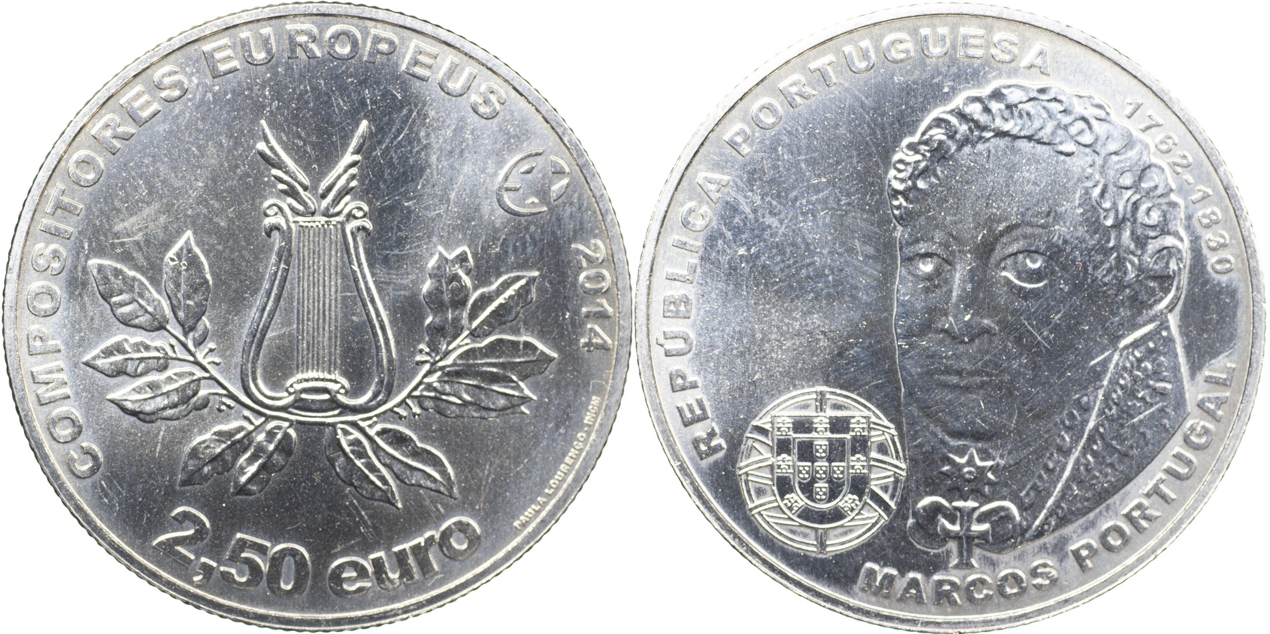 Португалия Монета 2.5 евро. 2014 (Unc) Маркуш Португал