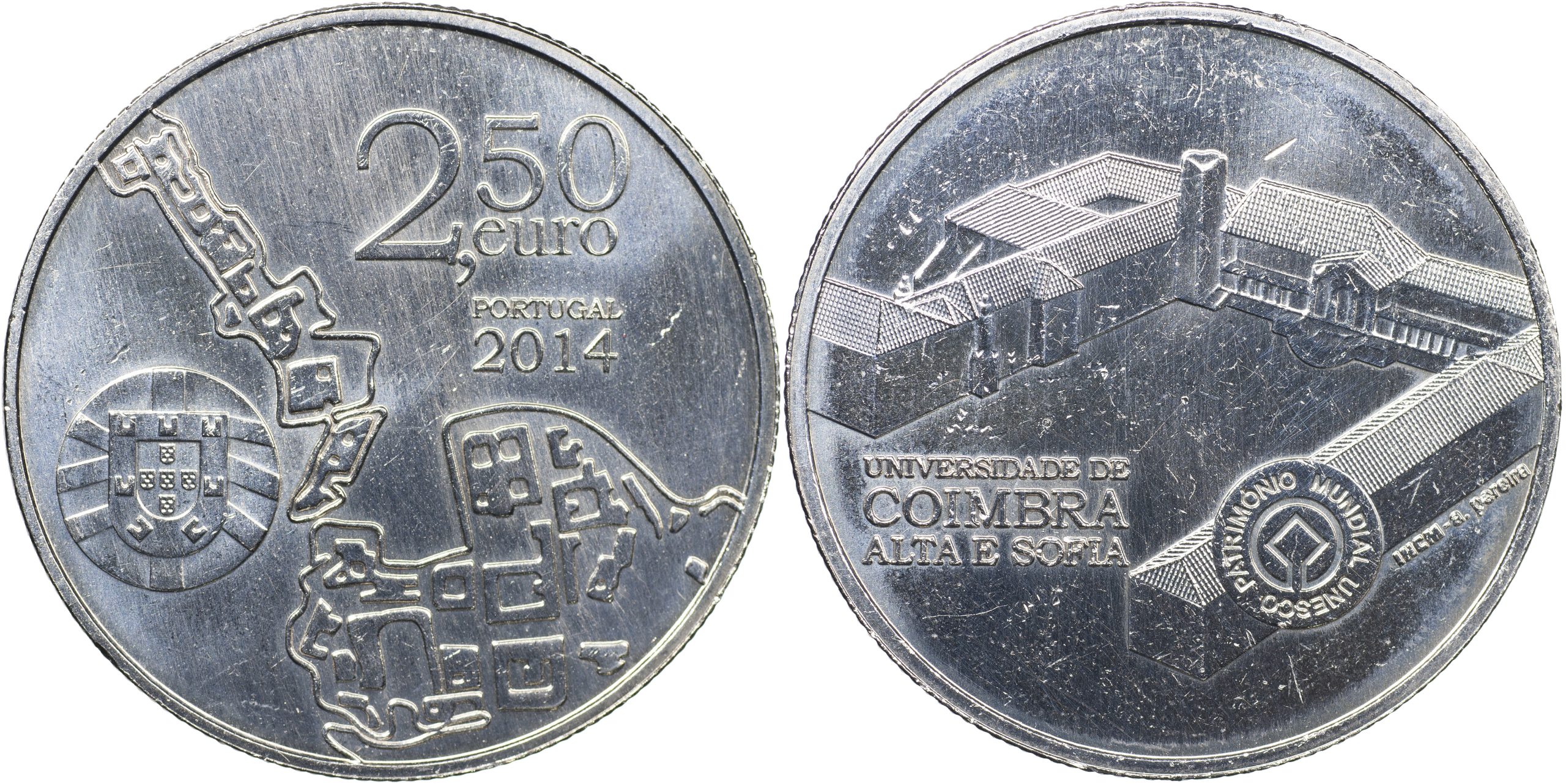 Португалия Монета 2.5 евро. 2014 (Unc) Коимбрский университет
