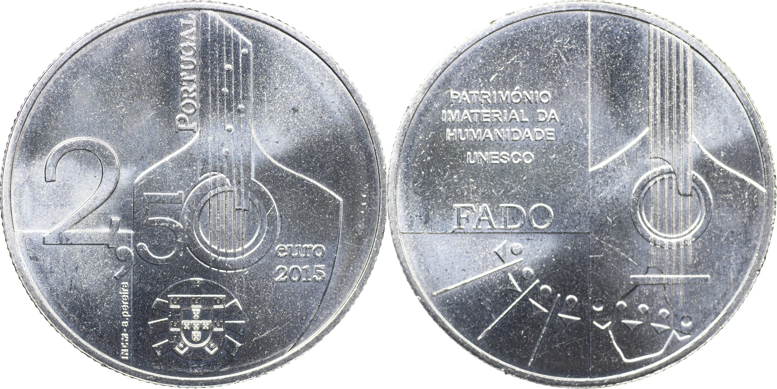 Португалия Монета 2.5 евро. 2015 (Unc) Фаду